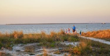 Beach People Walking