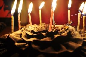 Candles in the birthday cake