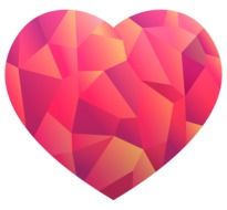 heart in colorful crystals