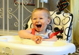 Child Boy in table