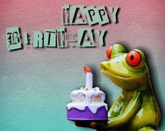 digital birthday card with ceramic frog