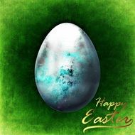 happy Easter greeting card with decorated egg