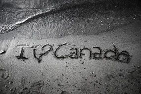 i love Canada text