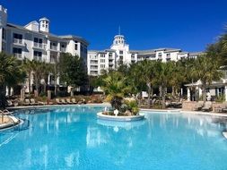 relaxing exterior of the hotel courtyard