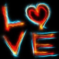 neon digital text love