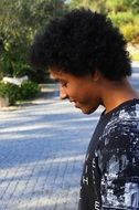 young african american in profile