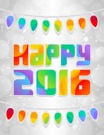 Happy 2016 Colorful drawing