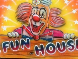 Fun house clown drawing