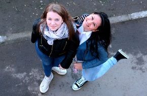 Smiling Schoolgirls