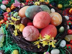 colorful Easter Eggs on Nest