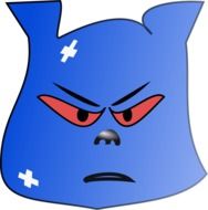 clipart of the blue really angry monster