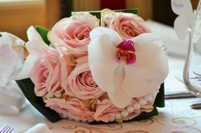 pink stylish wedding bouquet