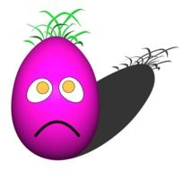 Smiley on a bright purple egg