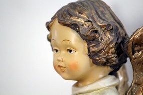 baby angel head, vintage ceramic sculpture