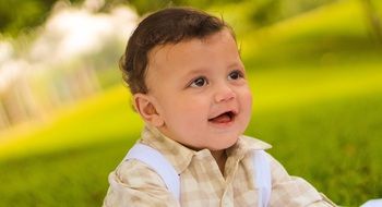 Smiling baby boy outdoor, Portrait