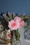 pink roses for a festive table setting