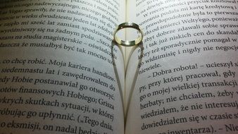 Wedding rings in book