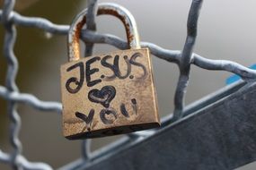 Lock Jesus Love Religion Christ