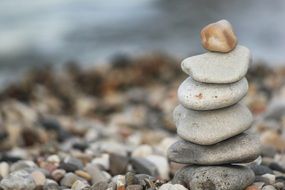 balance of stones on the beach