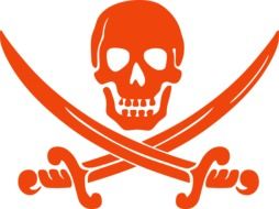 Skull Pirate Bone drawing