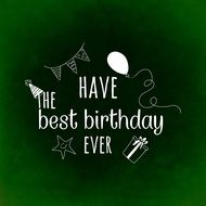 green banner with best birthday wishes