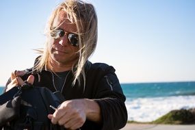 Blonde Man on Ocean