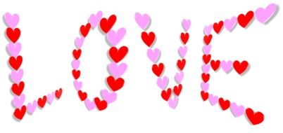 banner with inscription love in 3d