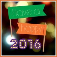 greeting card with new year 2016 wishes