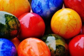 painted bright eggs as a symbol of easter