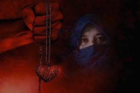 arab woman in a mystical landscape