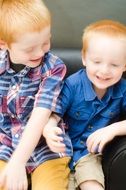 happy sweet young brothers