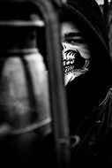 man in scary mask