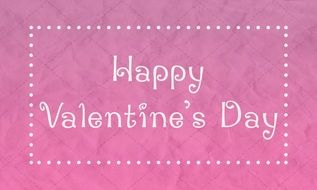 happy valentineâs day on pink background