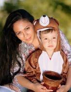 beautiful mother and son