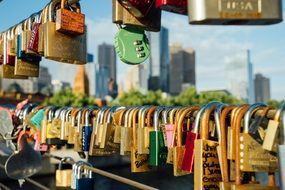 lot of love Locks on Bridge, australia, Melbourne