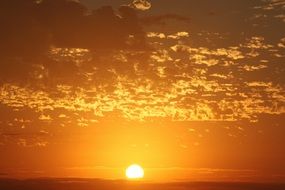 panorama of orange sunrise