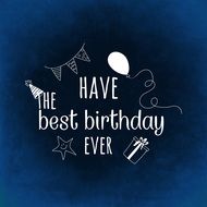 blue card with happy birthday