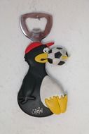 Penguin with the football ball bottle opener