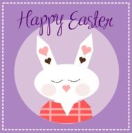 Happy Easter, greeting card with Cute Bunny
