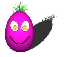 cartooned purple egg