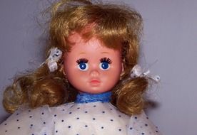 doll with bright blue eyes