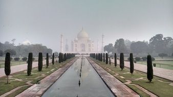distant view of taj mahala in india