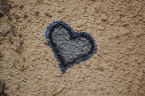 blue heart on the wall