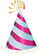 white pink birthday cap drawing