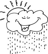 cartooned raining cloud