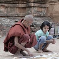 the monk teaches the child