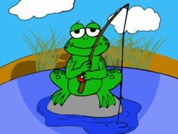 Frog Fishing drawing