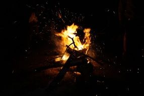 campfire in the dark