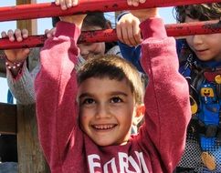 happy child in the game