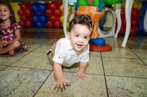 baby crawling on the floor